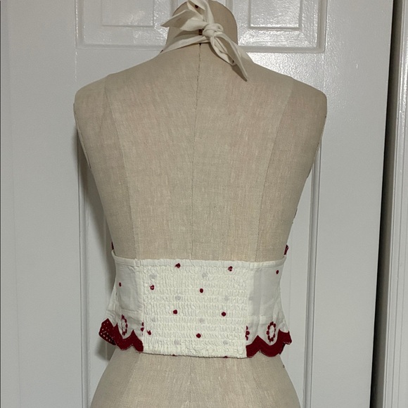 Free People White and Red Embroidered Halter Top - Picture 5 of 9